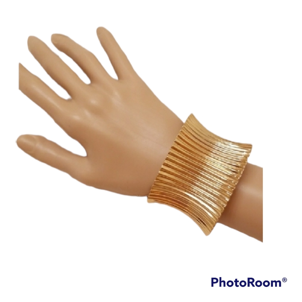 Gold cuff bracelet